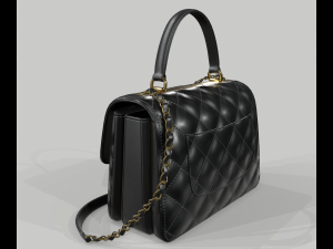 Small flap bag with top handle 3D Model