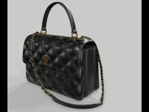 Small flap bag with top handle 3D Model
