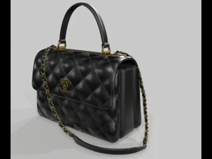 Small flap bag with top handle 3D Model