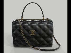Small flap bag with top handle 3D Model
