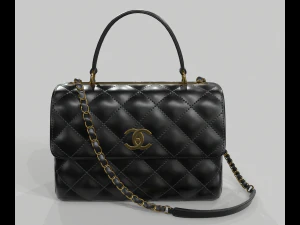 Small flap bag with top handle 3D Model