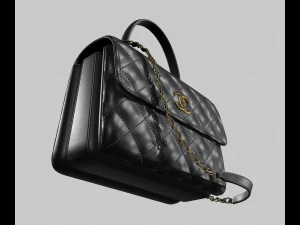 Small flap bag with top handle 3D Model