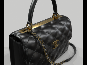 Small flap bag with top handle 3D Model