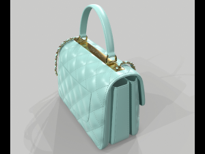 Small flap bag with top handle 3D Model