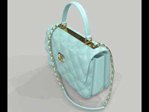 Small flap bag with top handle 3D Model