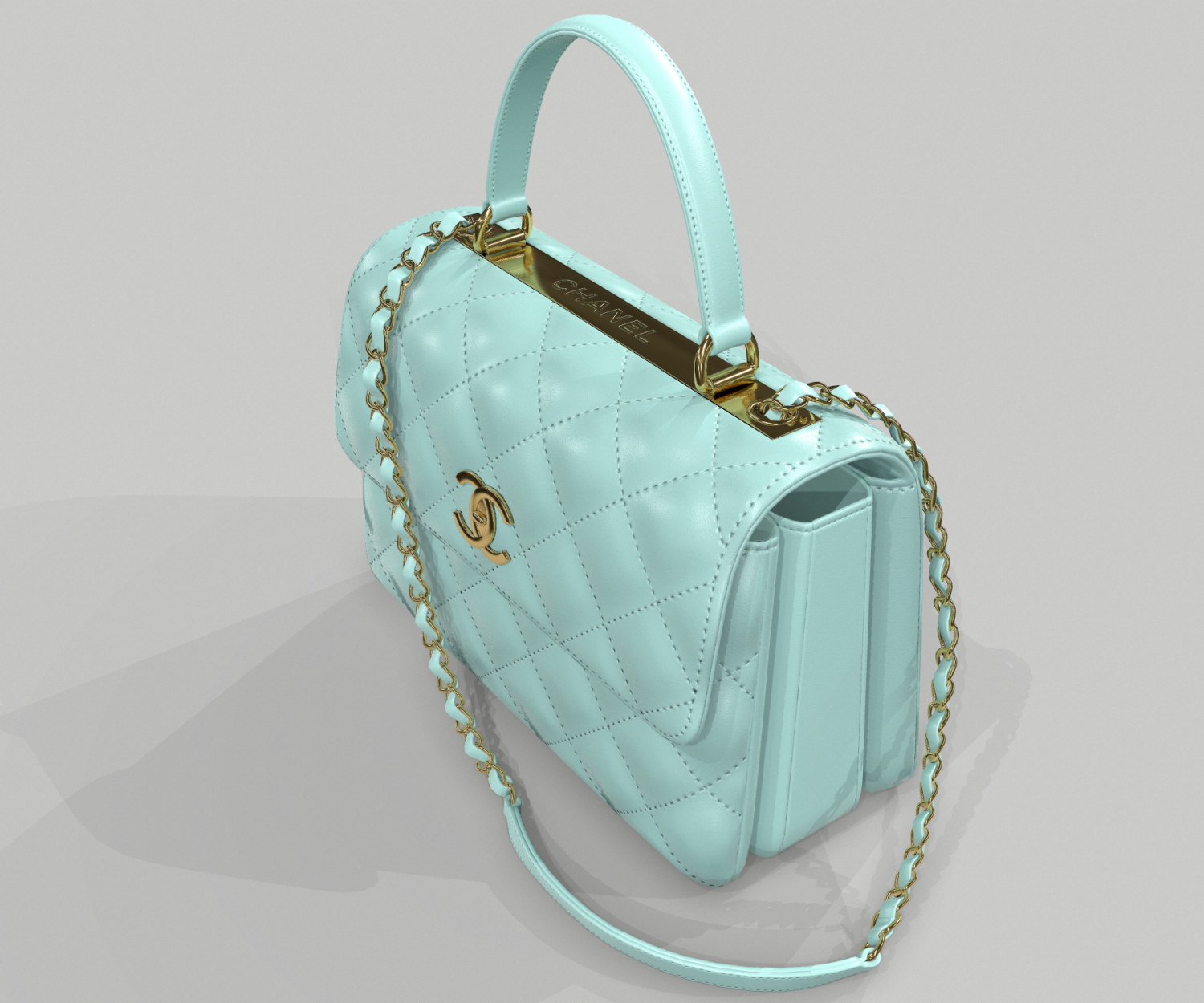 hermes birkin bag blue crocodile leather 3D Model in Clothing 3DExport