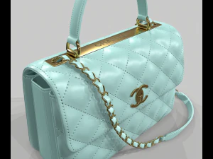 Small flap bag with top handle 3D Model