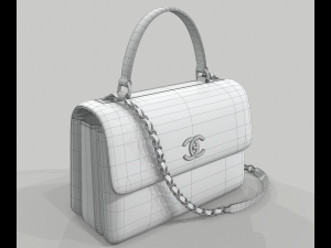 Small flap bag with top handle 3D Model