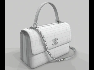 Small flap bag with top handle 3D Model