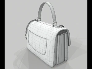 Small flap bag with top handle 3D Model