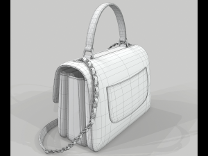 Small flap bag with top handle 3D Model