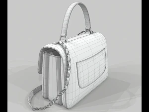 Small flap bag with top handle 3D Model