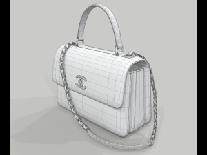 Small flap bag with top handle 3D Model