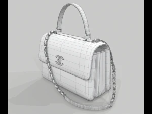 Small flap bag with top handle 3D Model