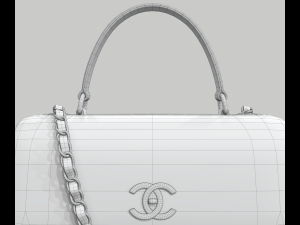 Small flap bag with top handle 3D Model
