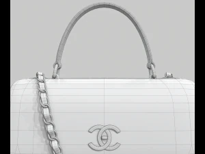 Small flap bag with top handle 3D Model