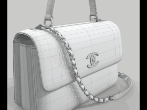 Small flap bag with top handle 3D Model