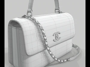 Small flap bag with top handle 3D Model
