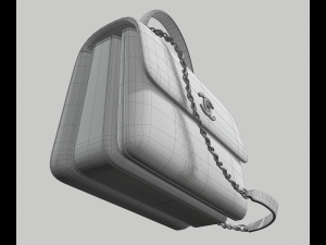 Small flap bag with top handle 3D Model