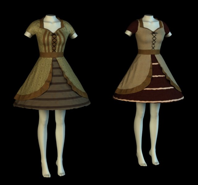 mannequin woman old costume cloth Modèle 3D .c4d .max .obj .3ds .fbx .stl .blend 