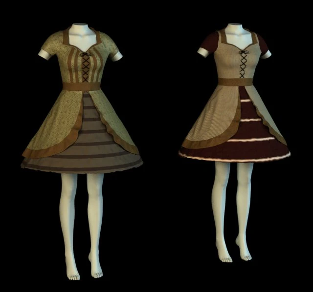 mannequin woman old costume cloth 3D Model .c4d .max .obj .3ds .fbx .stl .blend 