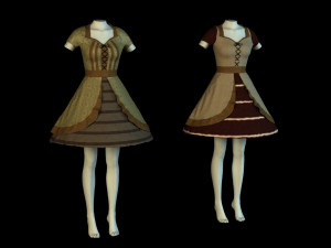 mannequin woman old costume cloth 3D Model