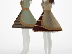 mannequin woman old costume cloth 3D Model