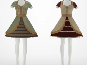 mannequin woman old costume cloth 3D Model