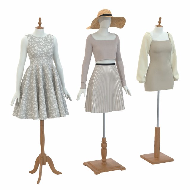 Mannequin Woman Cloth Model For Shop vol5 Model 3D .c4d .max .obj .3ds .fbx .stl .blend 