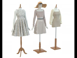 Mannequin Woman Cloth Model For Shop vol5 3D Model