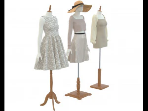 Mannequin Woman Cloth Model For Shop vol5 3D Model