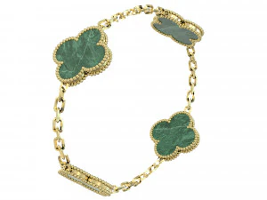 Clover Gold and Silver Braslet 3D Model