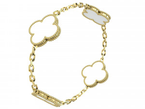 Clover Gold and Silver Braslet Modelo 3D