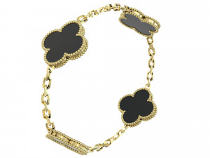 Clover Gold and Silver Braslet Modelo 3D