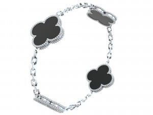Clover Gold and Silver Braslet Modelo 3D