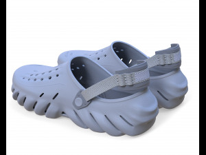 Echo Clog Sandals Shoes Modello 3D