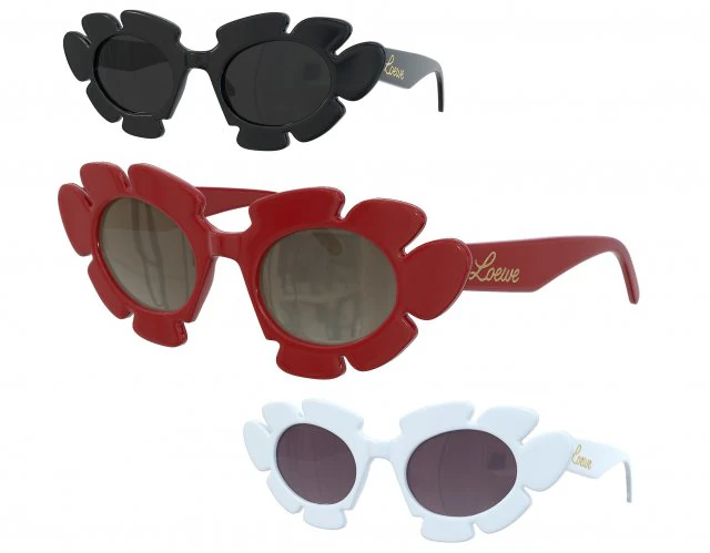 Flower sunglasses 3D Model .c4d .max .obj .3ds .fbx .stl .blend 
