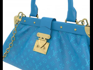 Monogram Clutch Blue 3D Model