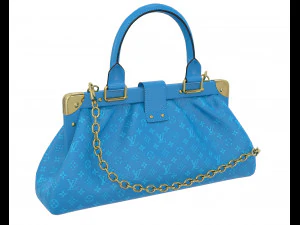 Monogram Clutch Blue 3D Model