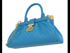 Monogram Clutch Blue 3D Model