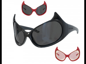 Balenciaga Gotham Cat Sunglasses 3D Model
