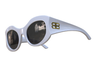 Balenciaga Hourglass Round Sunglasses 3Dモデル