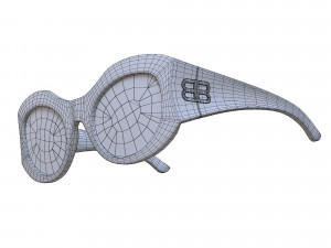 Balenciaga Hourglass Round Sunglasses 3Dモデル