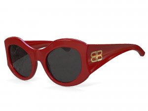 Balenciaga Hourglass Round Sunglasses 3Dモデル