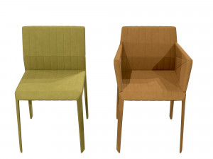 Linge Roset - Facett Dining Armchair and Chair 3D-Modell