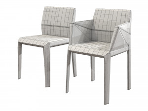 Linge Roset - Facett Dining Armchair and Chair 3D-Modell