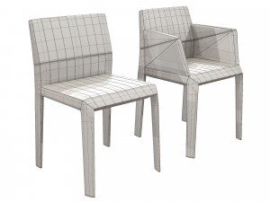 Linge Roset - Facett Dining Armchair and Chair 3D-Modell