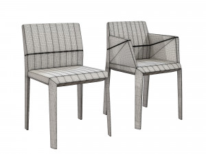 Linge Roset - Facett Dining Armchair and Chair 3D-Modell