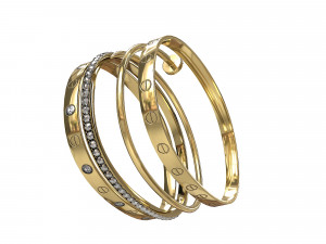 Bracelets Jewelry Fashion Set 1 3D Model