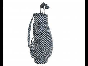 Vintage Monogram Golf Bag with Clubs 3D Model